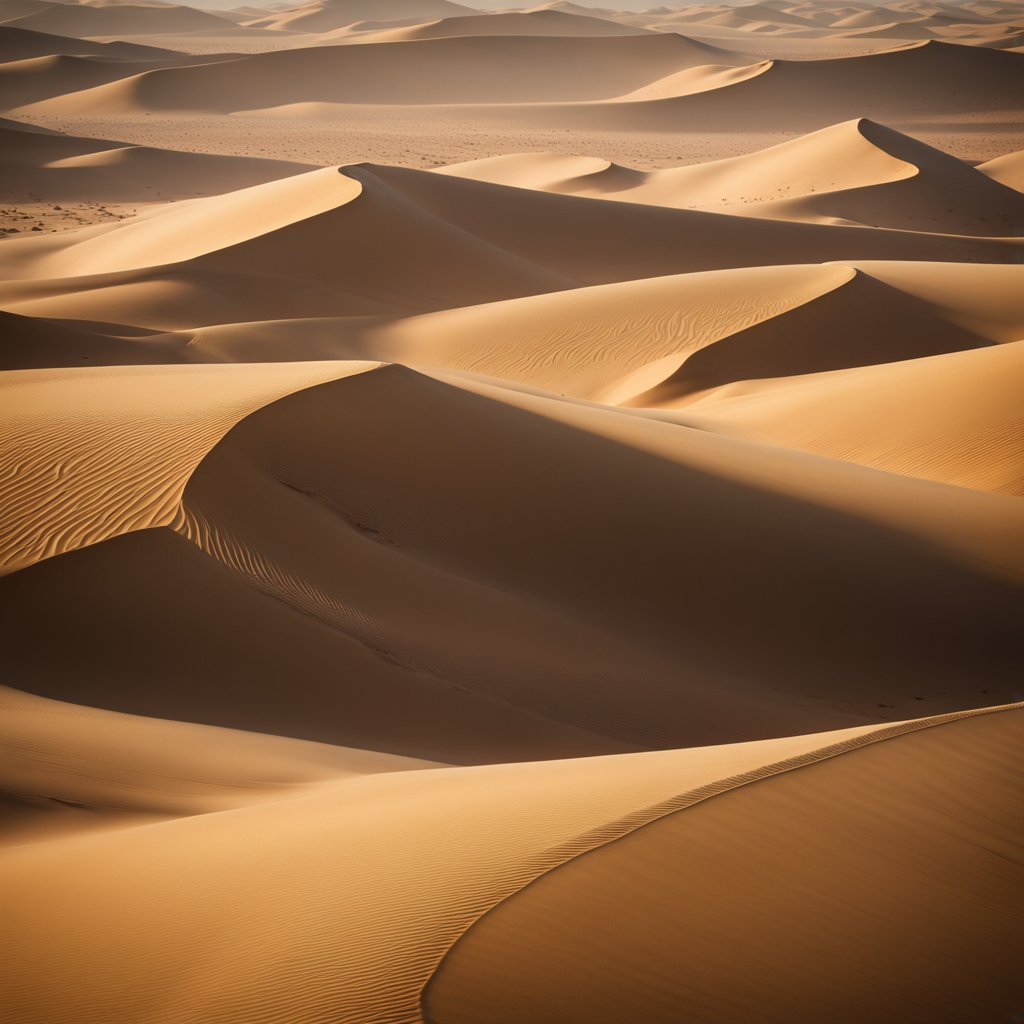 Uma enorme tempestade de areia gira pela vasta extensão do deserto do Saara, engolindo tudo em seu caminho com imensas paredes de areia e poeira em movimento.